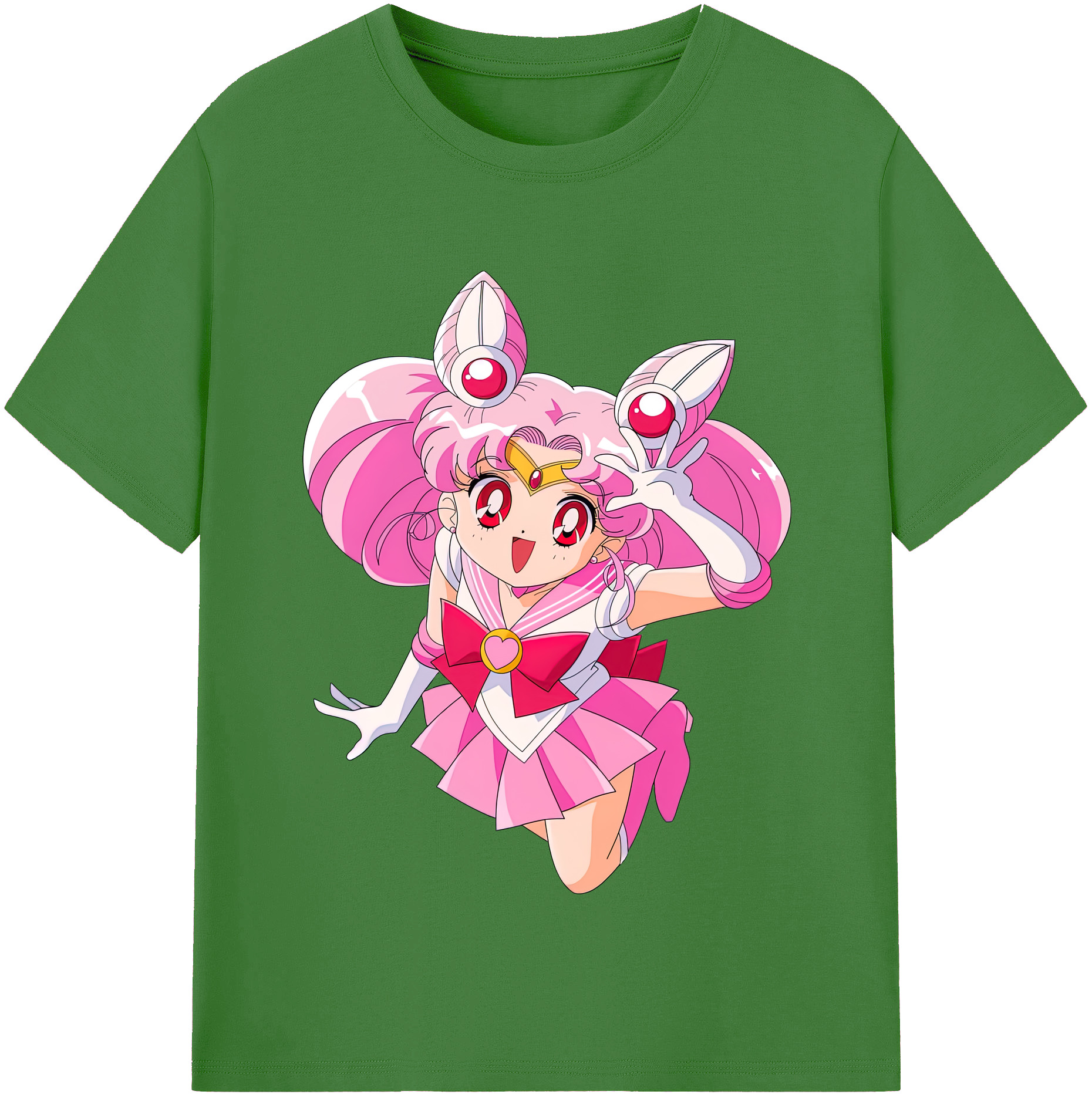 （画像用） 美少女戦士セーラームーン ちびうさ Sailor Moon Chibiusa Tsukino Usagi Small Lady Serenity レディースカジュアルプリントTシャツ（綿100％）